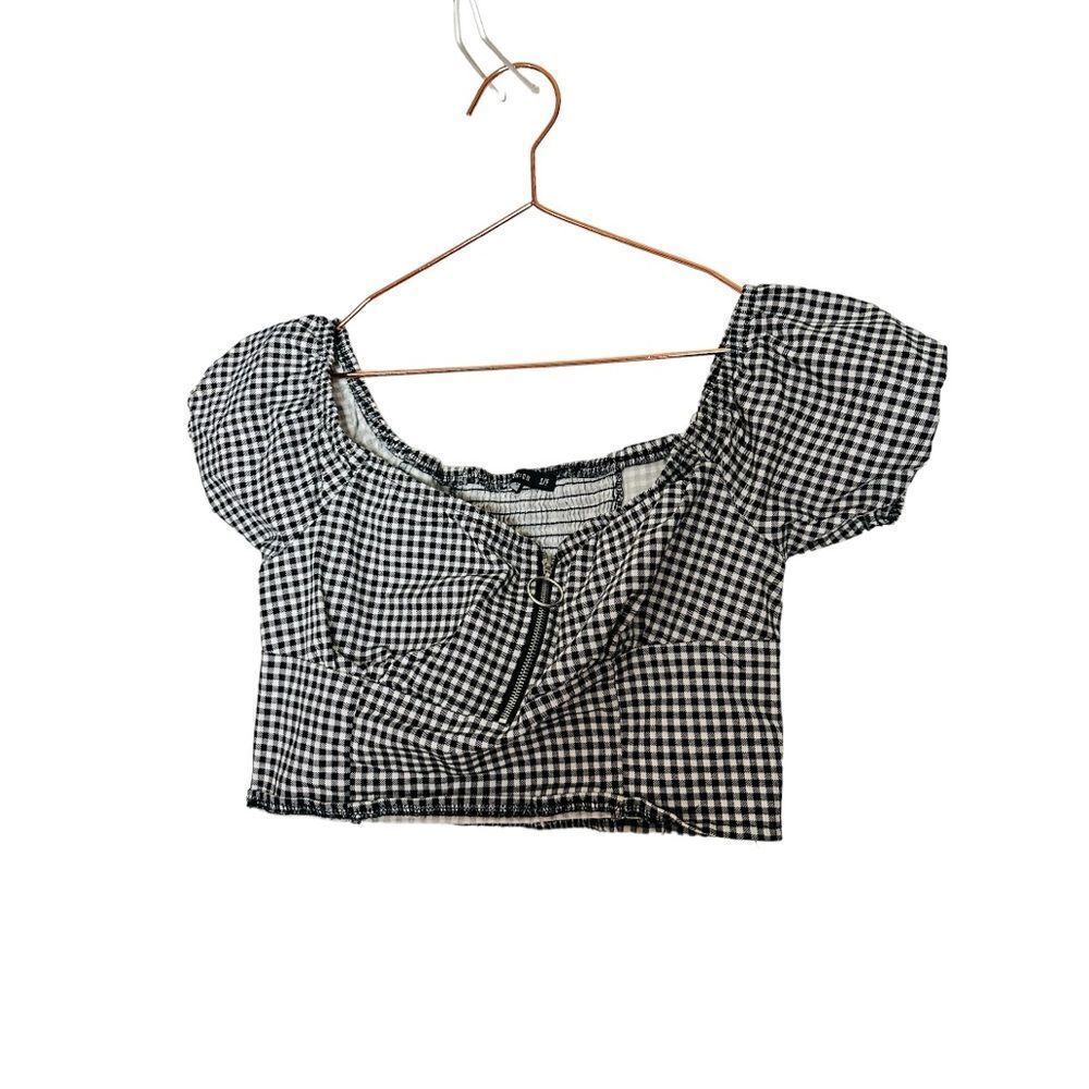 NWOT Cotton On Gingham Puff Sleeve Top Small